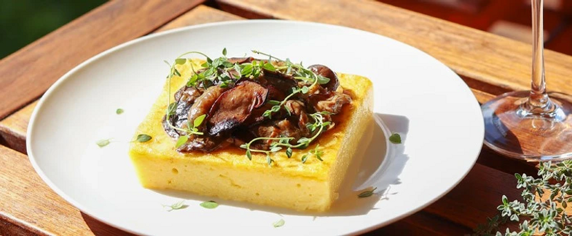 Polenta z grzybami balsamico