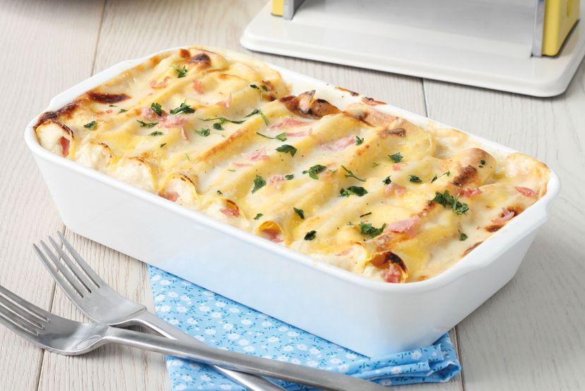 Canelones con salmón ahumado