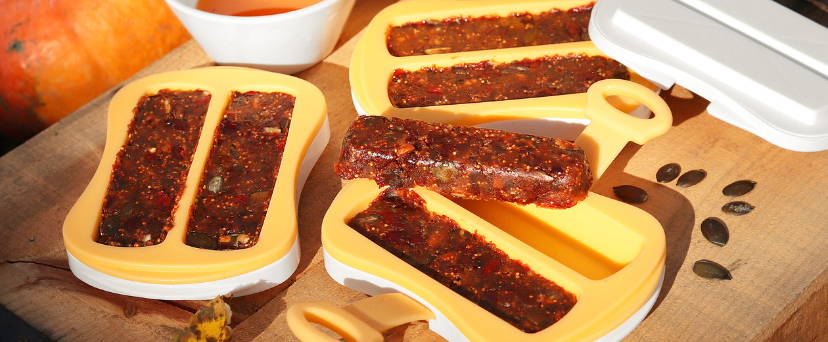 Barritas com sementes de abóbora