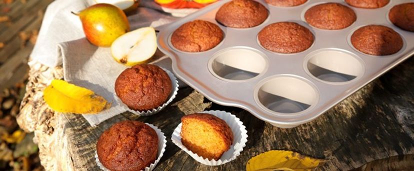 Kürbis-Birnen-Muffins