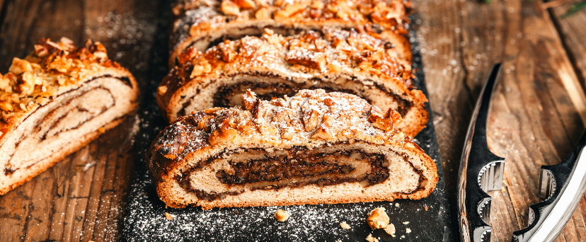 Strudel de gengibre e nozes