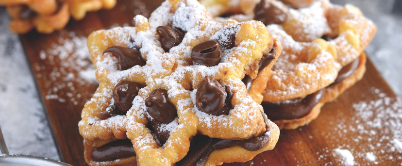 Filhoses com creme de avelã