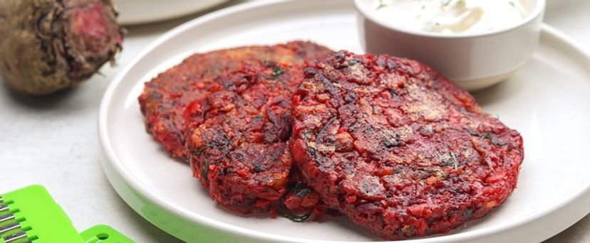 Placki buraczane z serem