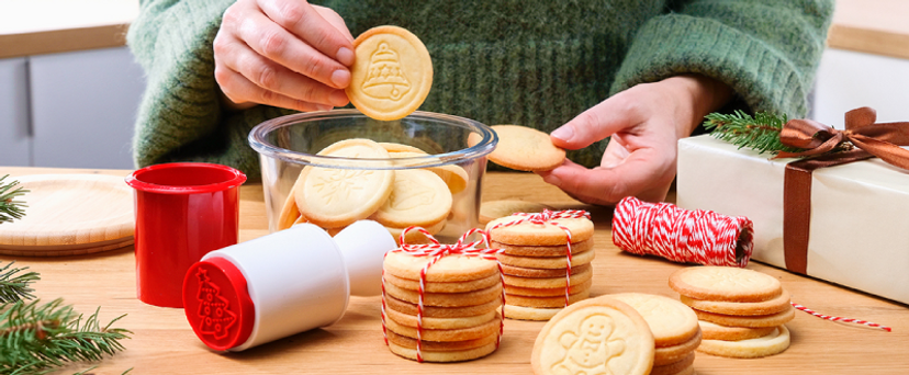 Butterkekse mit Weihnachtsmotiven