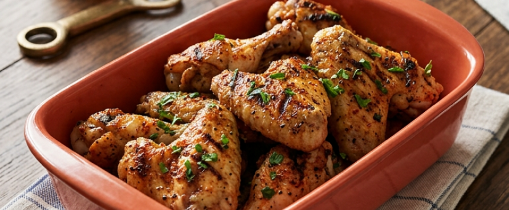Espetadas de frango com pimentão doce
