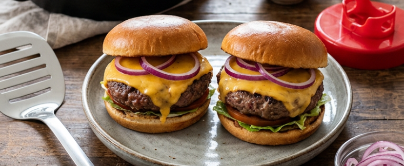 Hambúrguer Caseiro com Cheddar