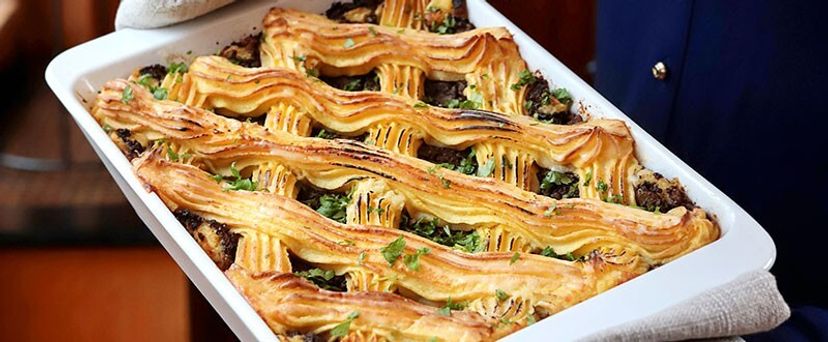 Sült rakott burgonyapüré Marie Baťová receptje alapján