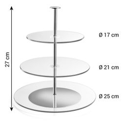 3-tier glass cake stand DELÍCIA