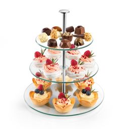 3-tier glass cake stand DELÍCIA