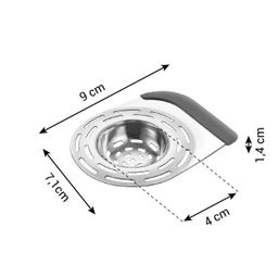 Abflusssieb mit Abstreifer PRESTO 9 x 7 cm, rostfrei