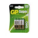 Alkalická mikrotužková batéria GP Super AAA, 4 ks