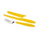 Antyadhezyjny nóż stołowy i widelec PRESTO TONE, żółty