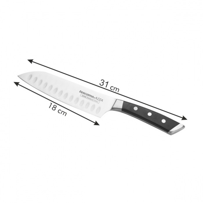 AZZA SANTOKU Japán Kés 18 Cm