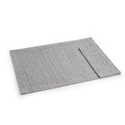 Base individual de tecido com bolso para talheres FLAIR LOUNGE, 45 x 32 cm, preta