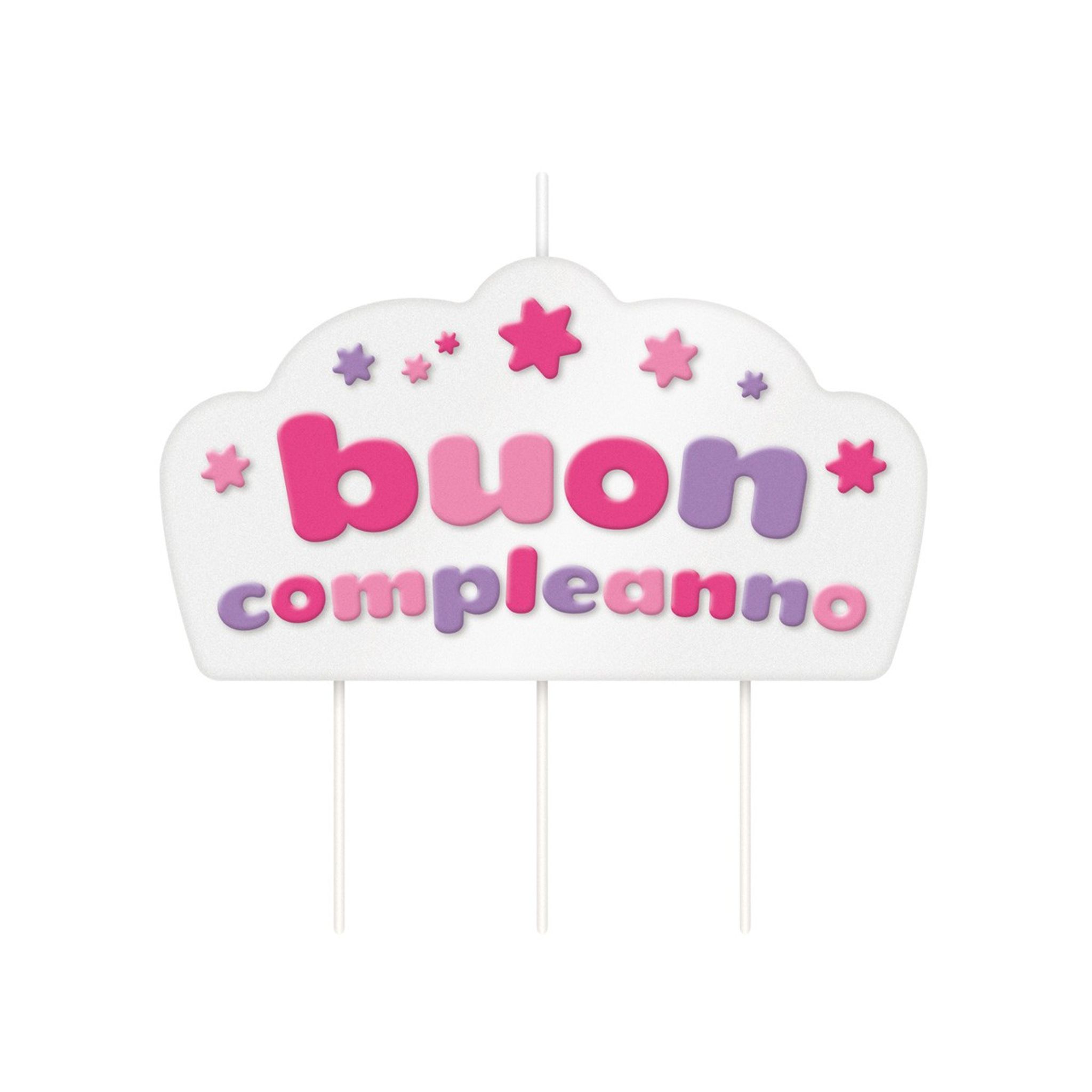 Birthday cake candle DELÍCIA KIDS,Buon compleanno, pink