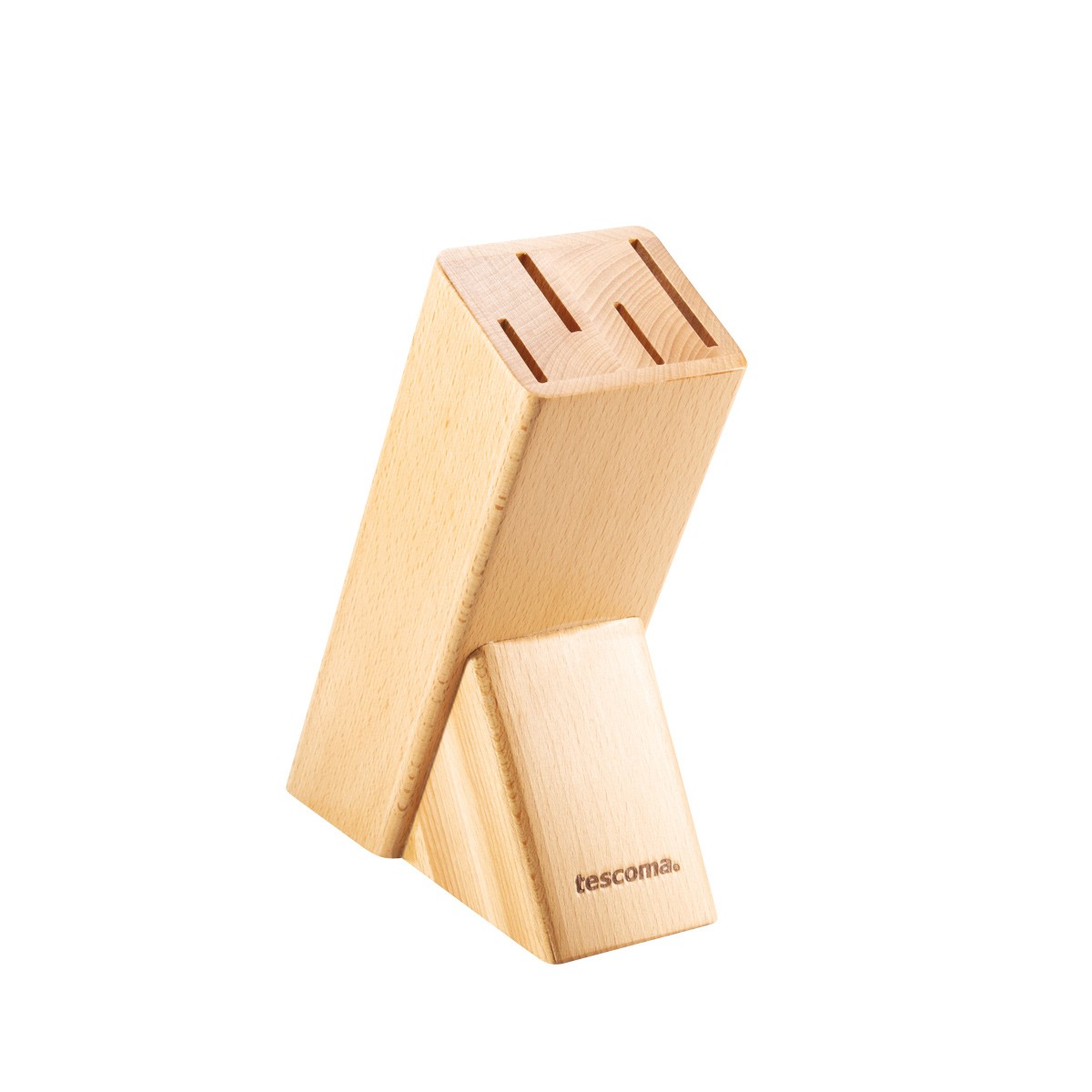 Tescoma Noblesse Beechwood Knife Block - Holds 14 Knives + Poultry Shears/Sharpening Steel