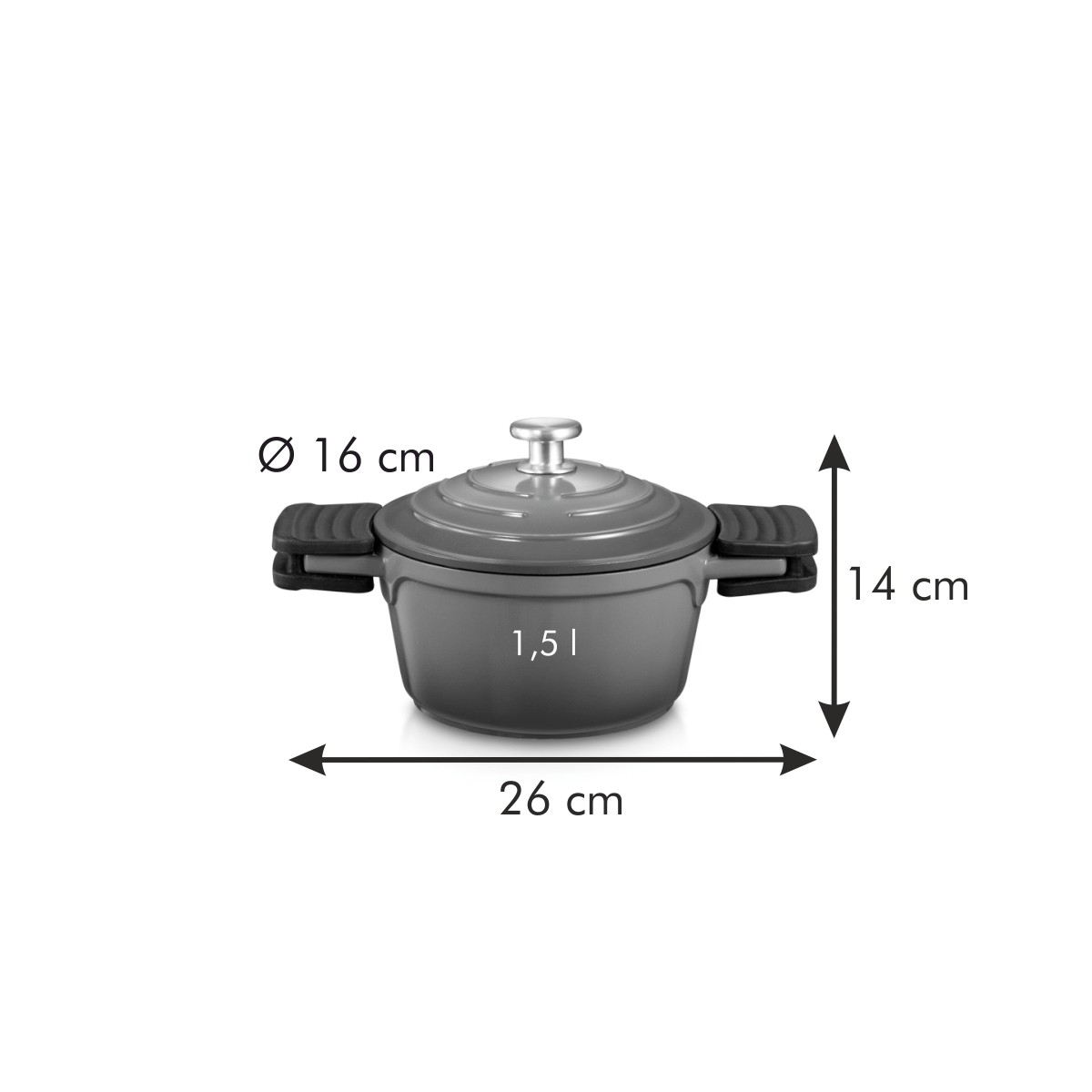 BORDEAUX Lábas Fedővel ø 16 Cm, 1,5 L