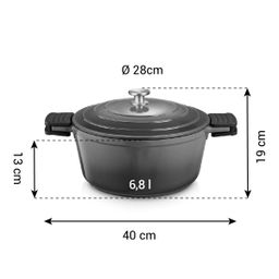 BORDEAUX lábas fedővel ø 28 cm, 6,8 l