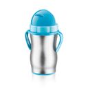 Bottiglia termica per bambini con cannuccia BAMBINI 300 ml, acciaio inox, azzurra