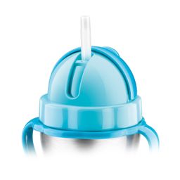 Bottiglia termica per bambini con cannuccia BAMBINI 300 ml, acciaio inox, azzurra