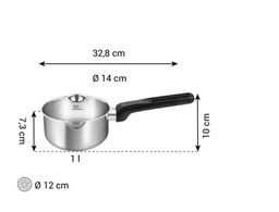 BRAVA Nyeles lábas kétoldali kiöntővel ø 14 cm, 1,0 l