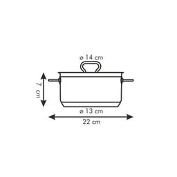 Cacerola HOME PROFI con tapa, o 14 cm, 1,0 l