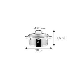 Cacerola PRESIDENT con tapa escurridora o 20 cm, 3.0 l