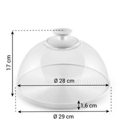 Campana de vidrio/bol con tapa DELÍCIA o 28 cm