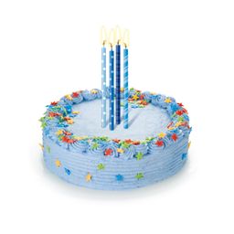 Candeline per torte di compleanno con supporti DELÍCIA KIDS 12 cm, 16 pz, blu