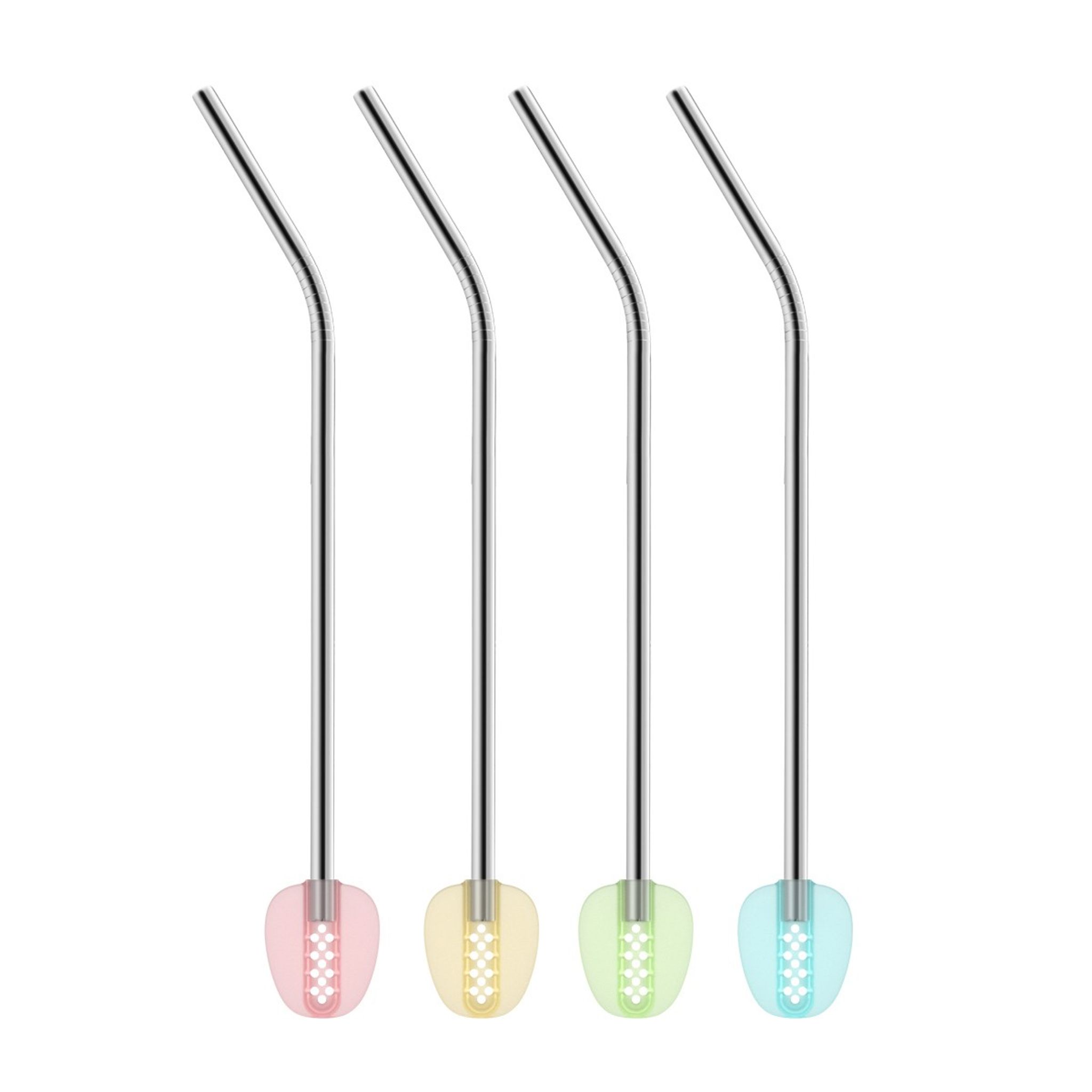 Immagine di Cannucce in acciaio inox con filtro myDRINK 4 pz, con spazzolina per la pulizia