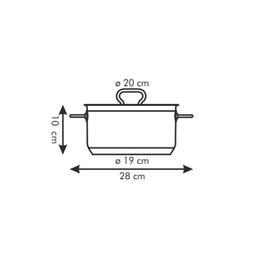 Casserole HOME PROFI with cover ø 20 cm, 3.0 l