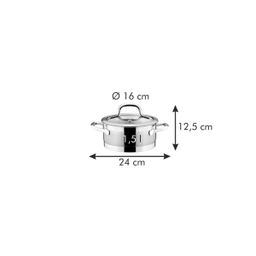 Casserole PRESIDENT with cover ø 16 cm, 1.5 l