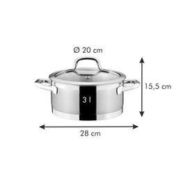 Casserole PRESIDENT with cover ø 20 cm, 3.0 l