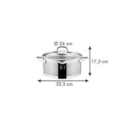 Casserole PRESIDENT with straining cover ø 24 cm, 5,0 l