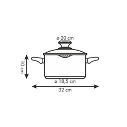 Casserole PRESTO with spout and cover, ø 20 cm, 2.5 l