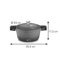 Casseruola con coperchio BORDEAUX ø 24 cm, 4.7 l