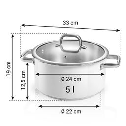 Casseruola con coperchio DELIGHT ø 24 cm, 5.0 l