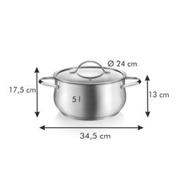 Casseruola con coperchio HARMONY ø 24 cm, 5.0 l