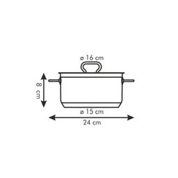 Casseruola HOME PROFI con coperchio ø 16 cm, 1.5 l