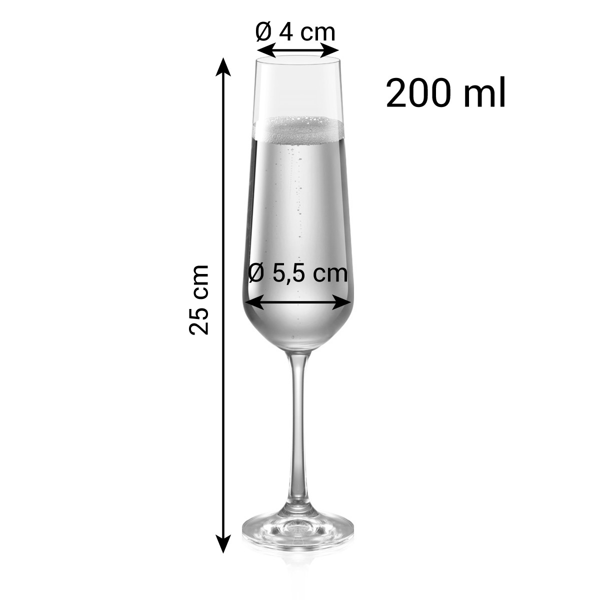 Champagnerglas GIORGIO 200 ml, 6 St