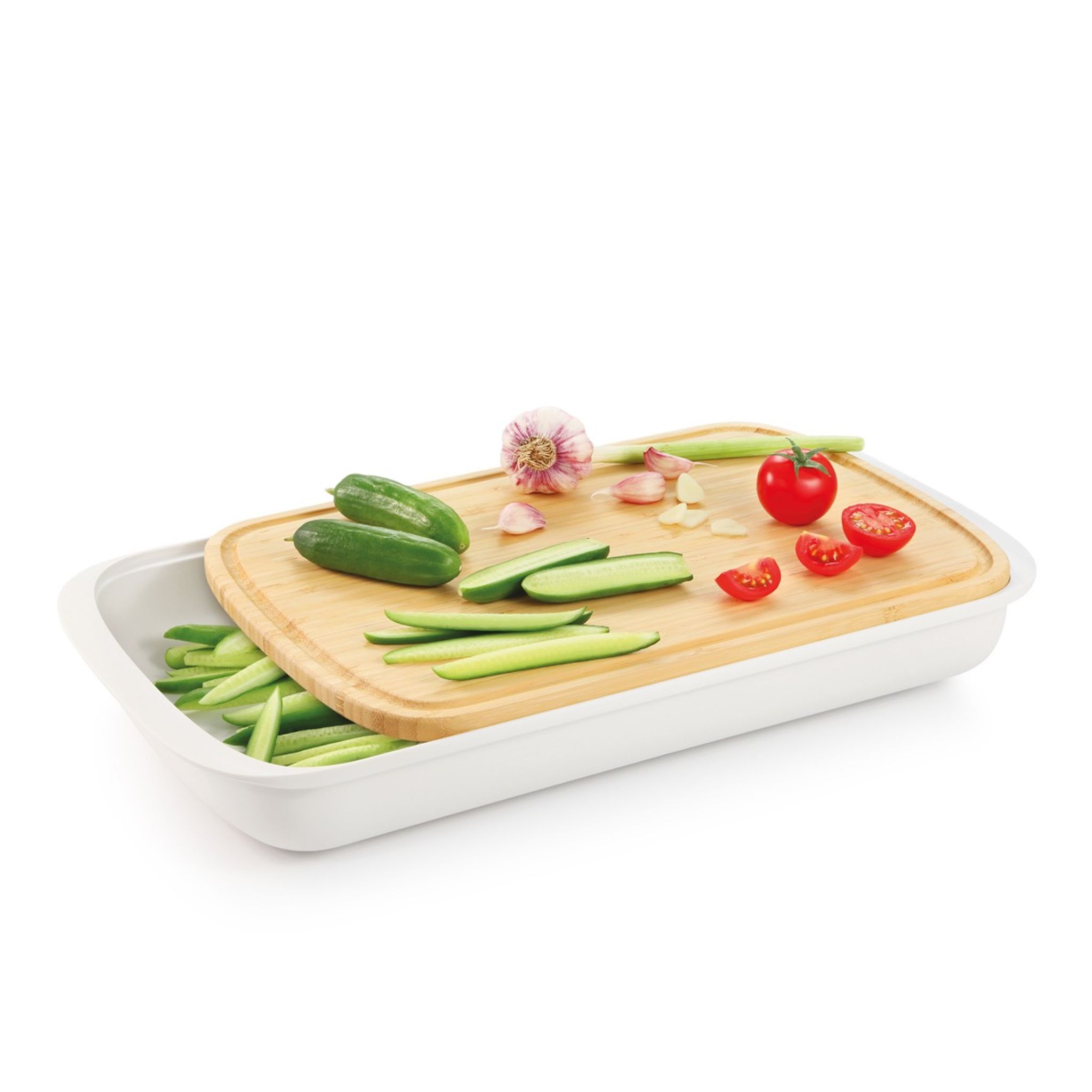 Chopping board with tray ONLINE 45 x 25 cm