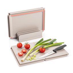 Chopping boards with holder COMPACT, 4 pcs, interlocking
