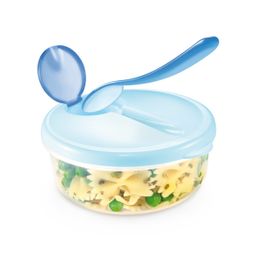 Immagine di Ciotola da viaggio PAPU PAPI, con cucchiaio, azzurra