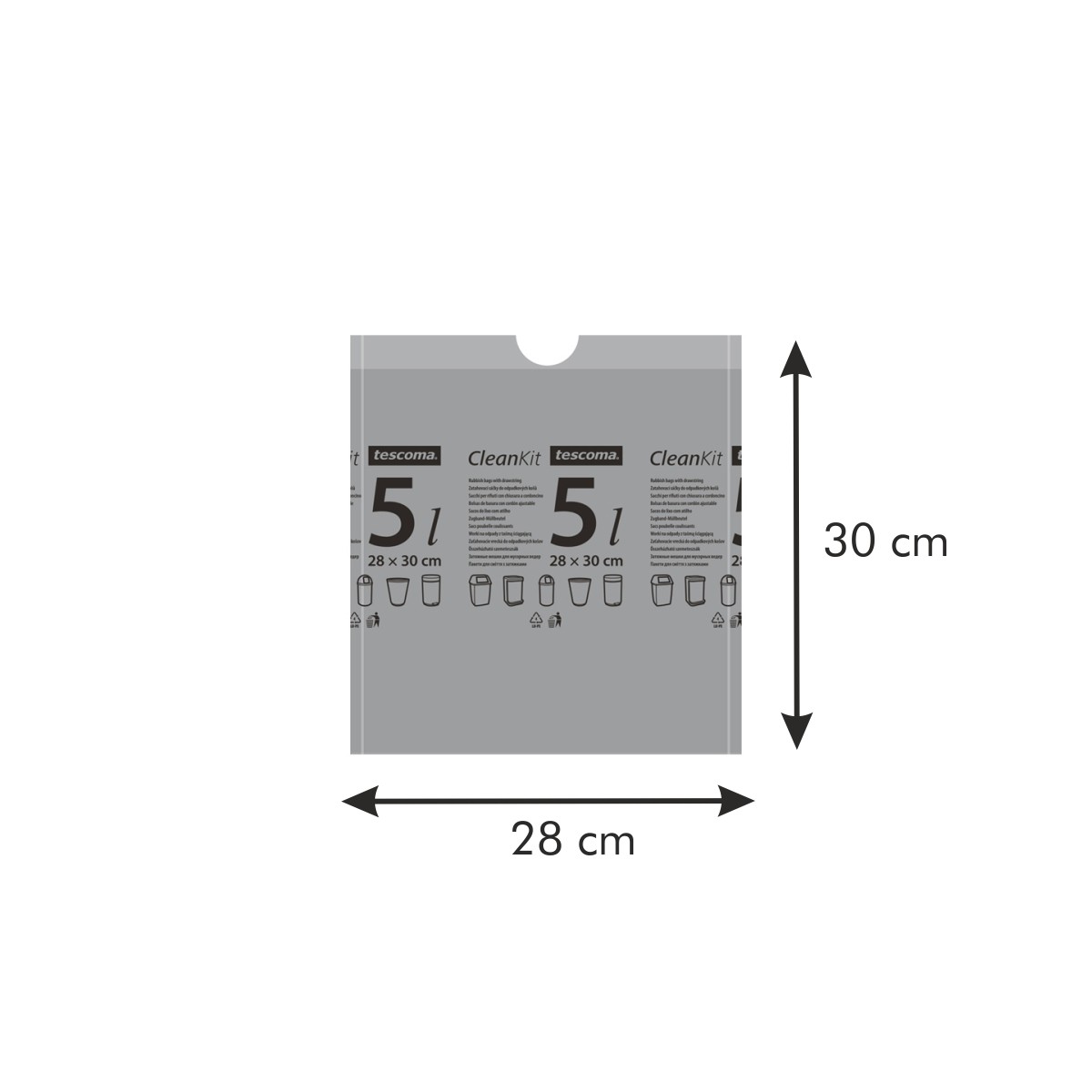 CLEAN KIT összehúzható Szemeteszsák 5 L, 15 Db