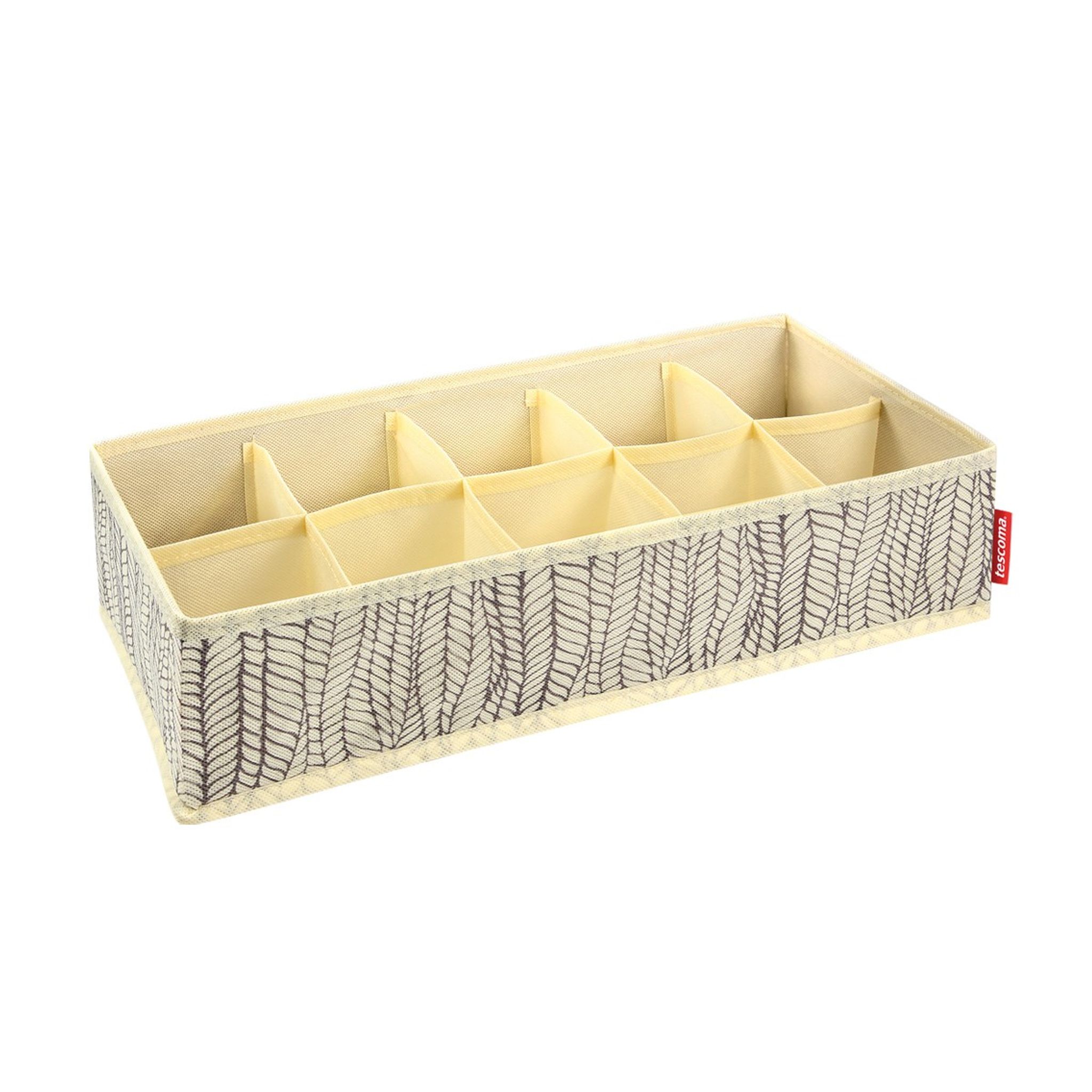 Closet organiser box for socks and underwear FANCY HOME 40 x 18 x 10 cm, cream