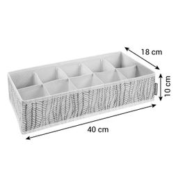 Closet organiser box for socks and underwear FANCY HOME 40 x 18 x 10 cm, cream