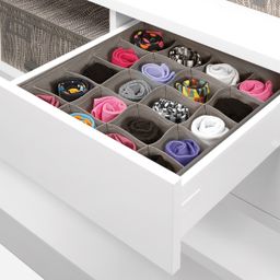 Closet organiser box for socks and underwear FANCY HOME 40 x 35 x 10 cm, cream