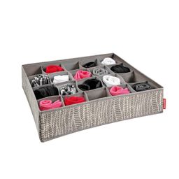 Closet organiser box for socks and underwear FANCY HOME 40 x 35 x 10 cm, cappuccino