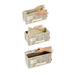 Clothing storage box FANCY HOME 40 x 18 x 20 cm, cream