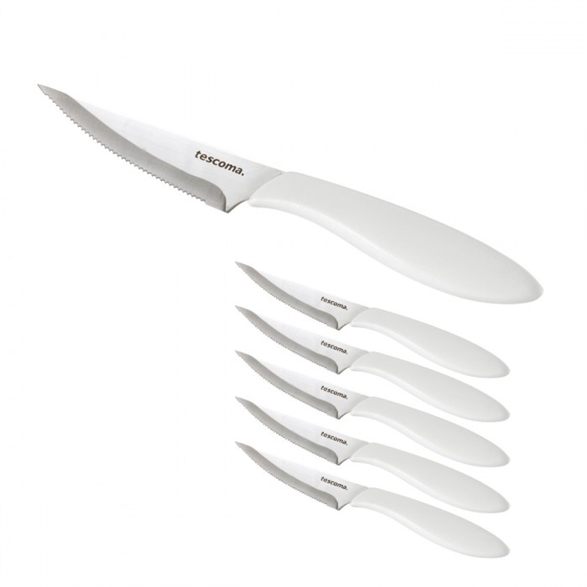 Coltello pizza PRESTO 10 cm, 6 pz, bianco